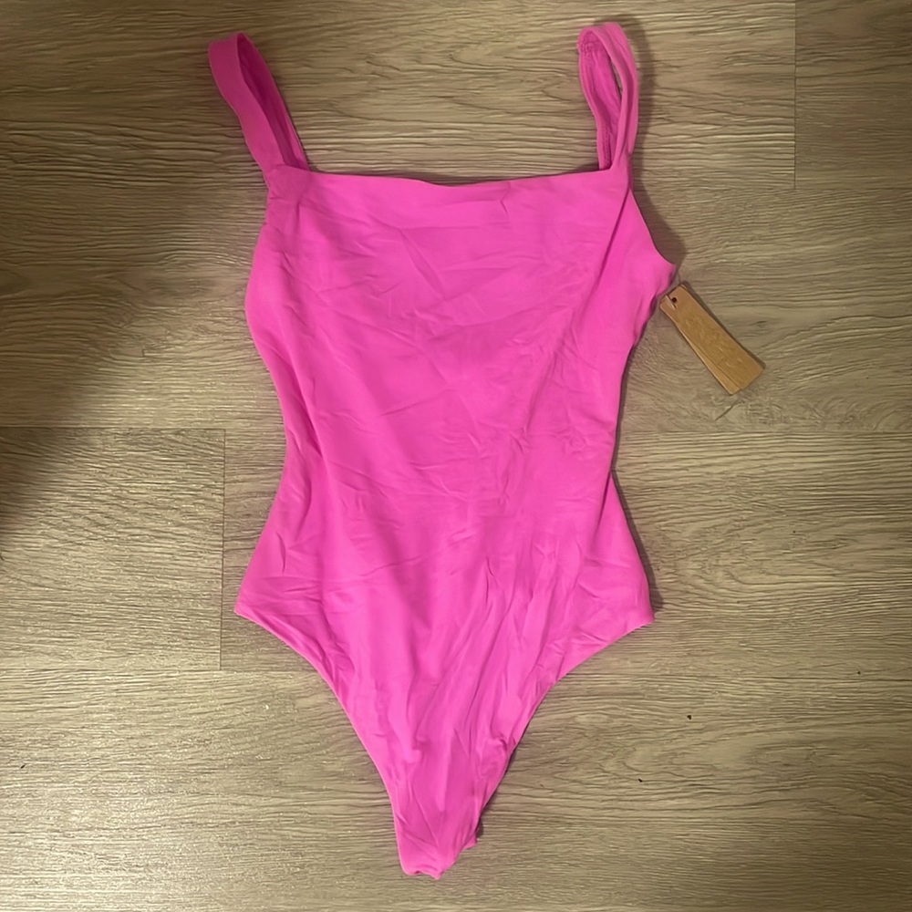 Skims neon Pink thong bodysuit